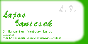 lajos vanicsek business card